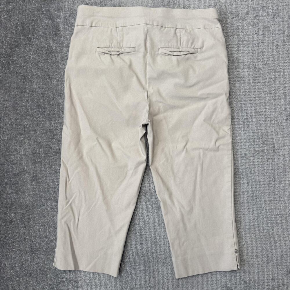 Chico's Pants Womens 4 Beige Stretch Pull On Capri Straight Leg Twill Casual - Picture 10 of 12